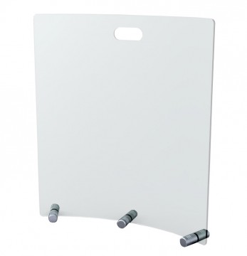 Skjermbrett av buet glass 70 x 60 cm 3 bein